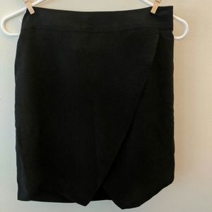 Madewell black silk skirt